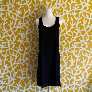 Trouve Black Racerback Sheath Sleeveless Silky Knee Length Short Dress - S